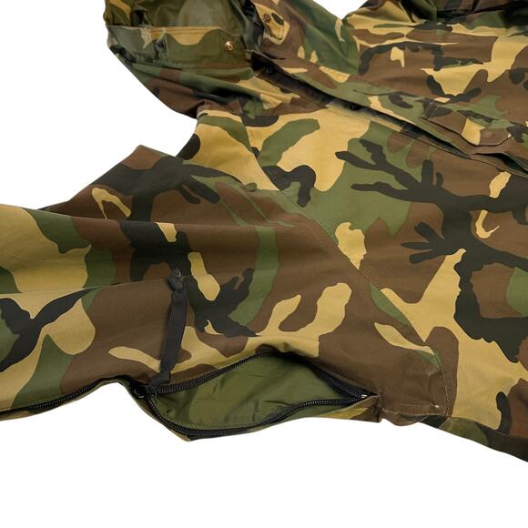 Xl Vintage US Military BDU Rain Jacket Green Camo - Picture 4 of 7